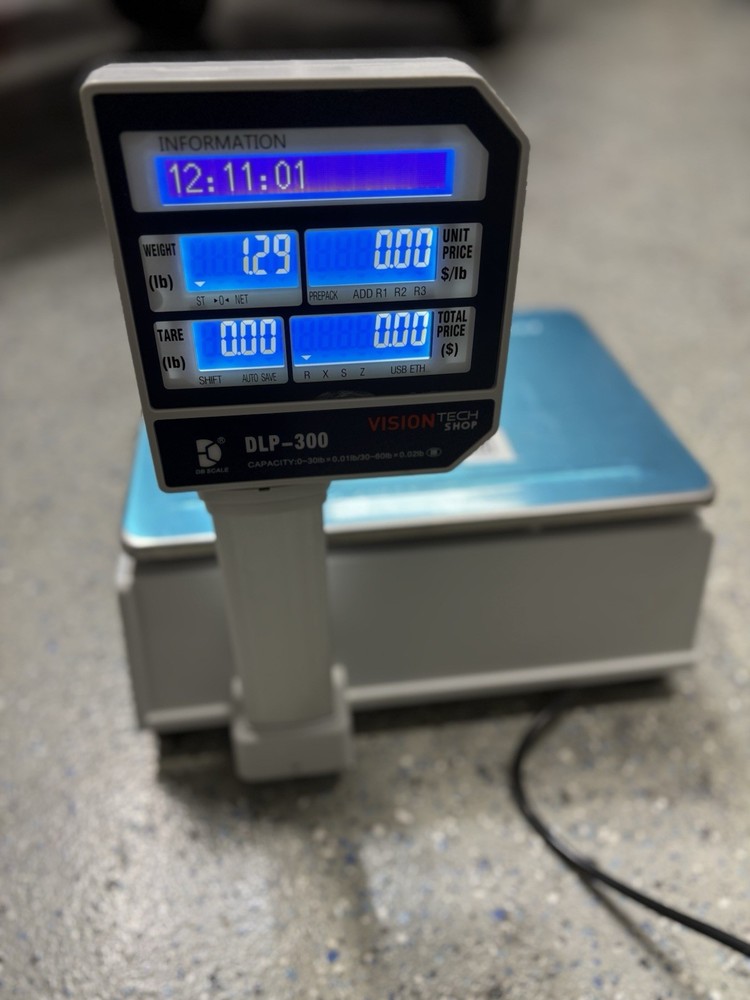 ⭐️VISIONTECHSHOP DLP-300 POLE LABEL PRINTING COMPUTING DELI RETAIL TABLE SCALE