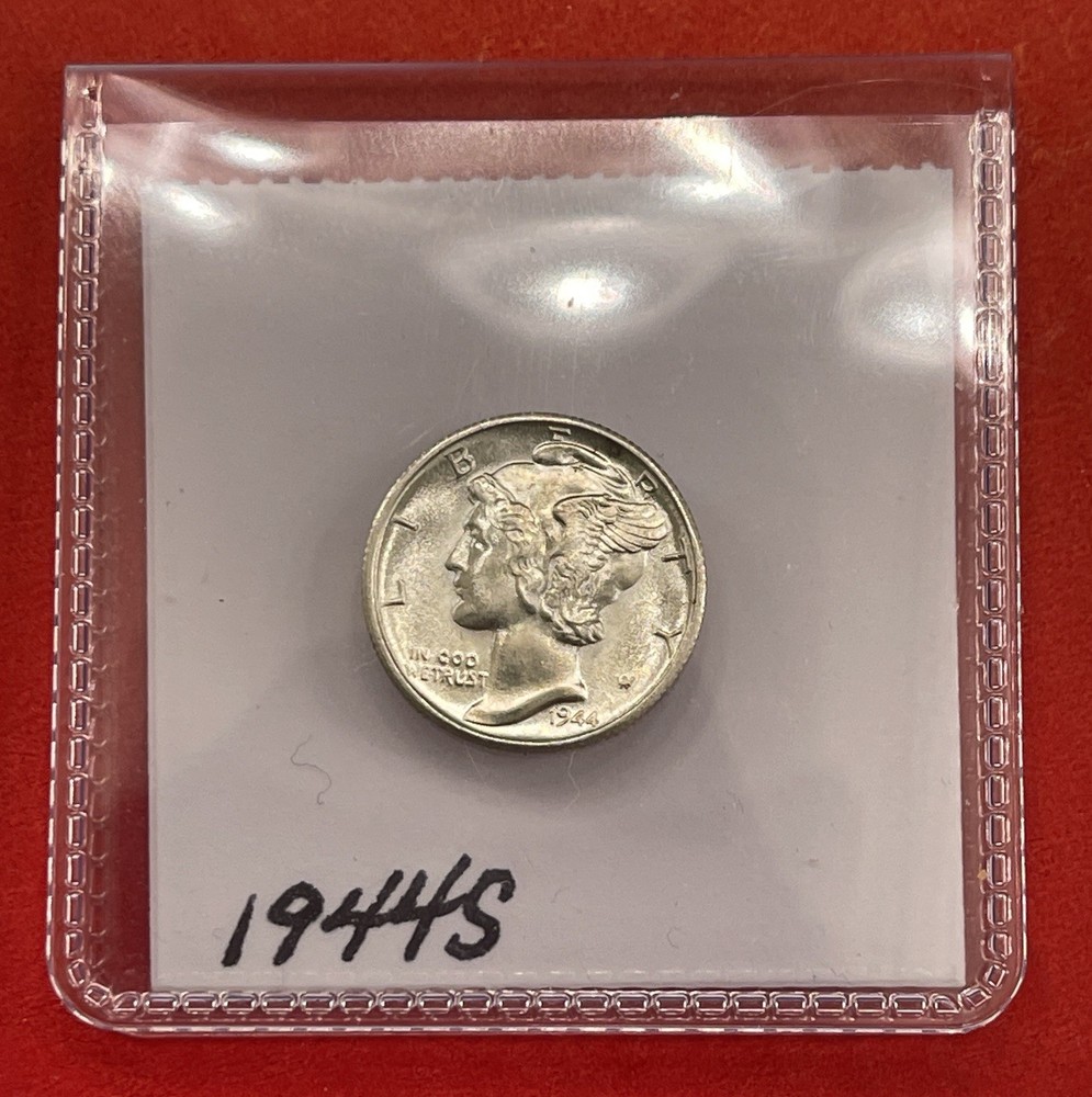 1944 S Mercury Silver Dime, Gem Uncirculated.