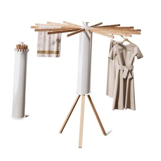 Tripod Clothes Drying Rack - Foldable Laundry Drying Rack - Household Floor