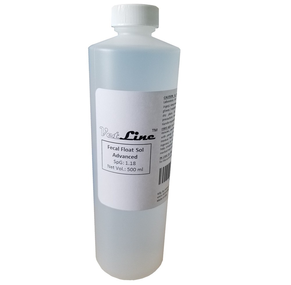 VetLine Fecal Float Sol, Advanced, SpG: 1.18; 500 ml