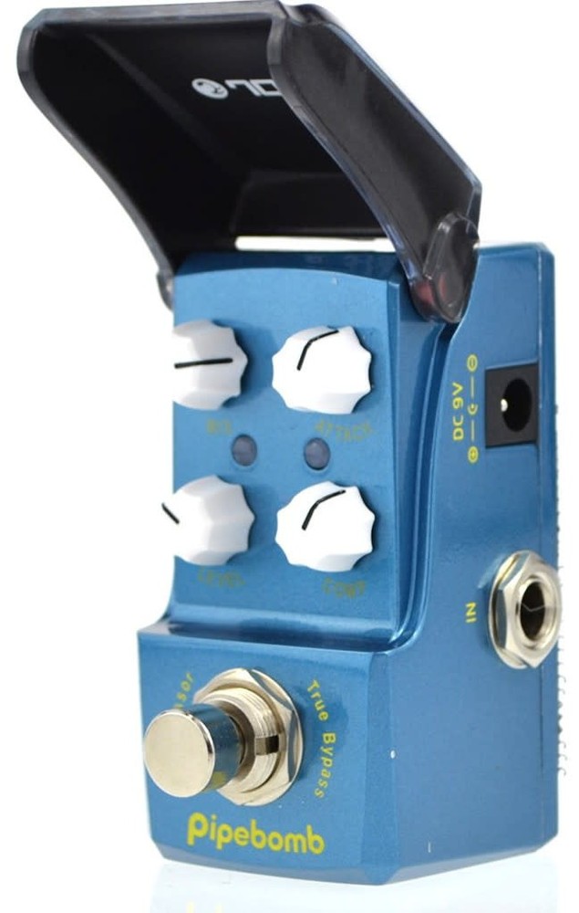 Joyo JF-312 Pipebomb Compressor True Bypass Mini Pedal w/ Patch Cables