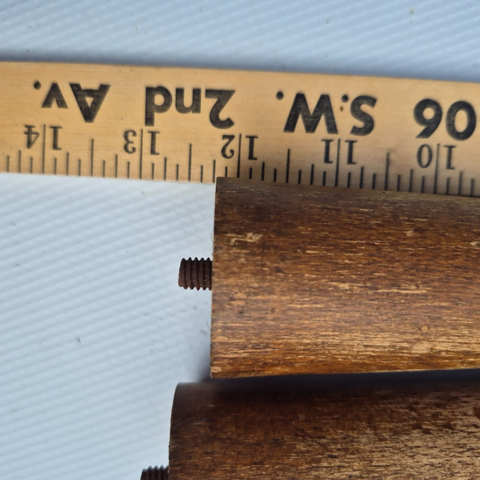 4 Mid Century Modern 12 1/2 Inch Table Legs Tapered, Wood Turned 1950s - 60s