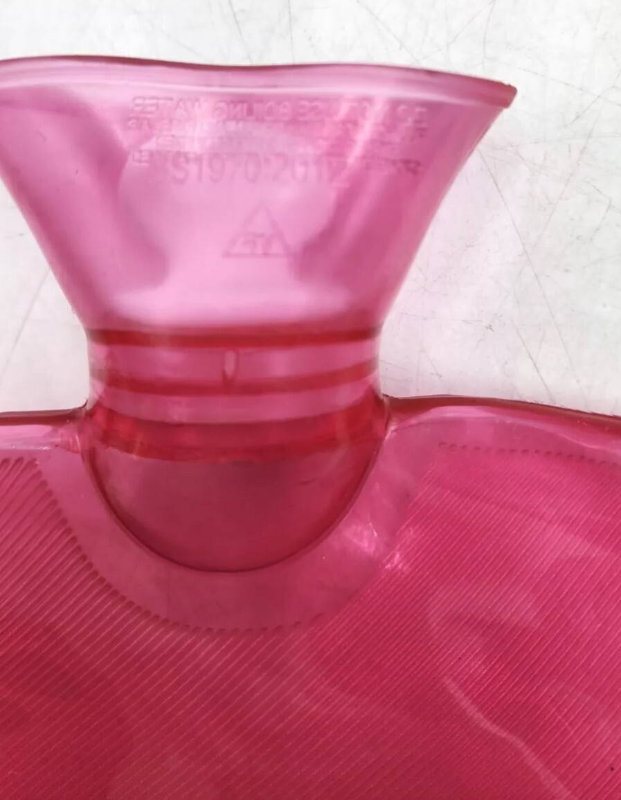 2L/2 Liter Pink Transparent Rubber Hot Water Bag/Bottle w/ Knit Sweater Cover