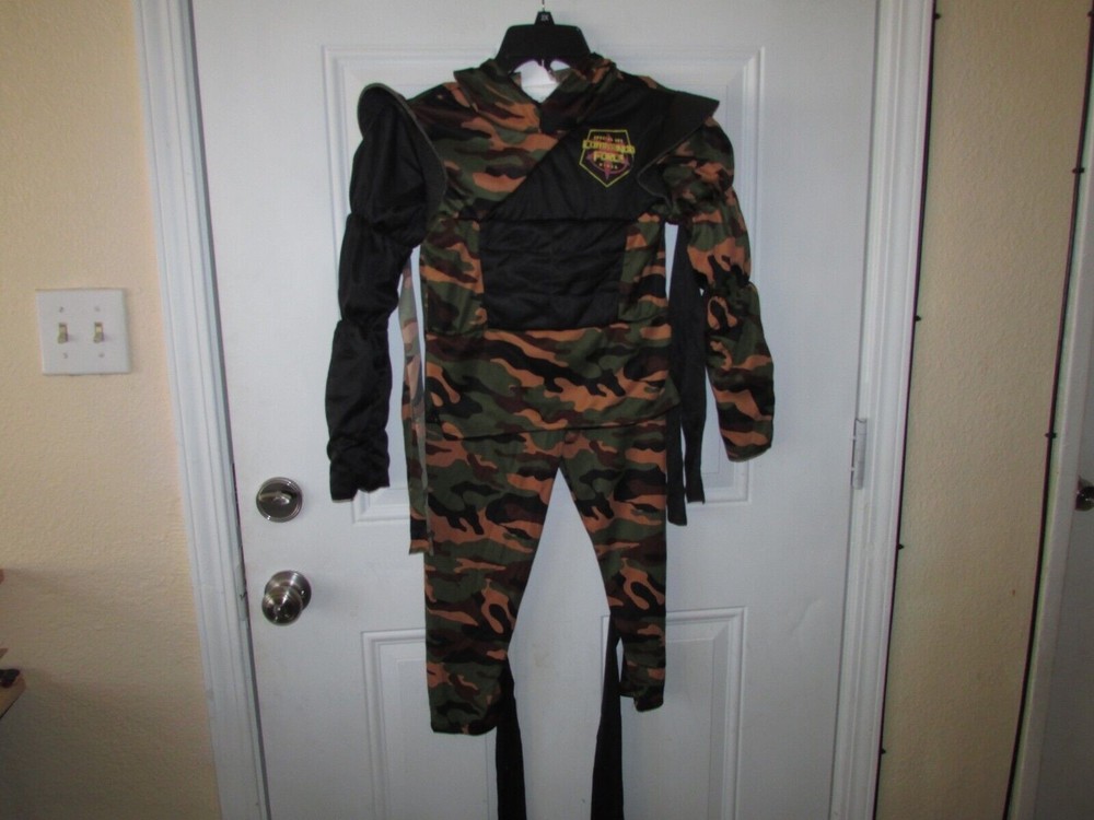 COMMANDO FORCE NINJA CAMMO SPECIAL OPS COSTUME sz Medium 8-9 NEW