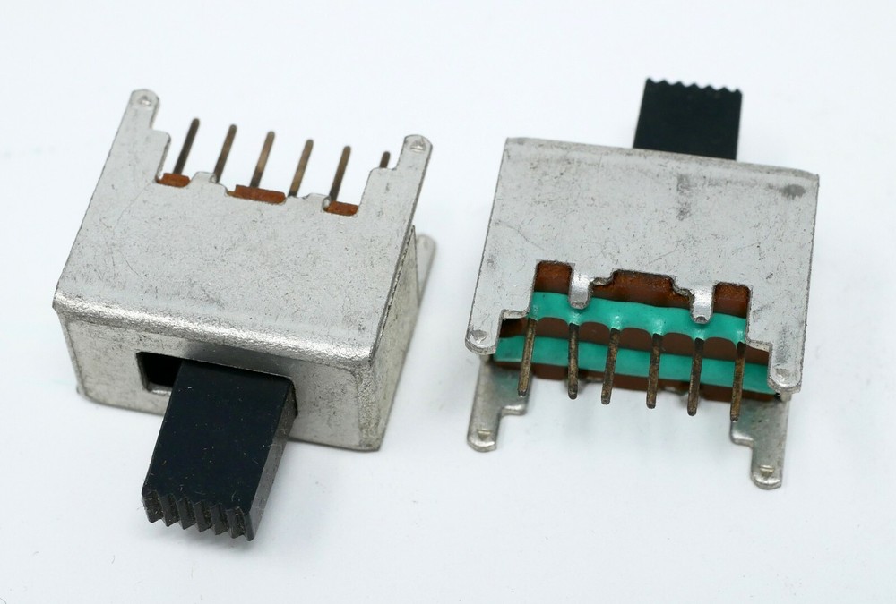40 pcs DPDT Slide Switch Vertical PCB Mount, NOS