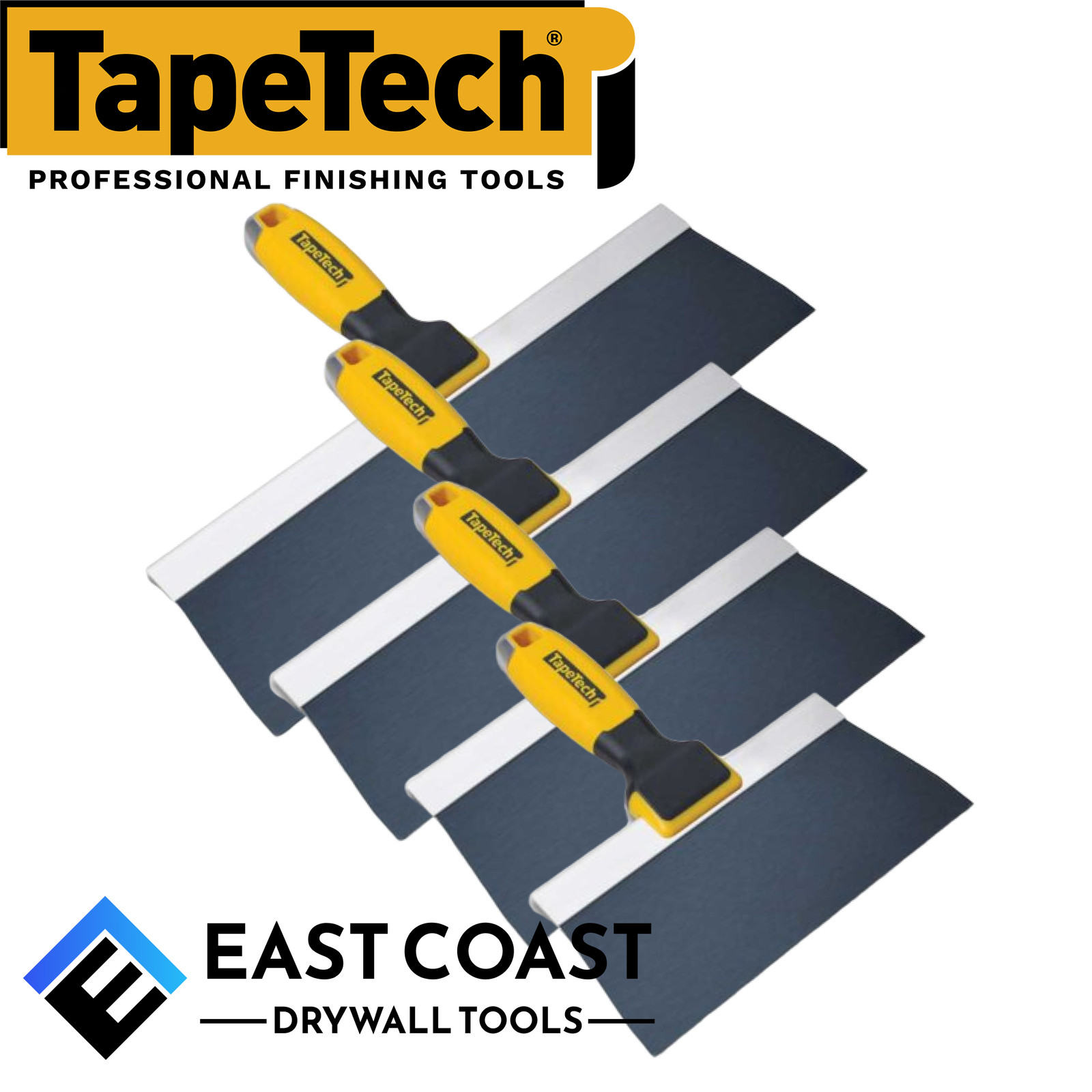 Premium Blue Steel Tapetech Drywall Taping Knife Set