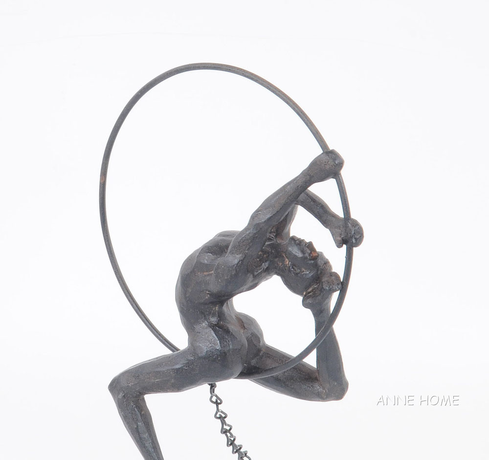 Nude Male Athlete Figure Sculpture Figurine Gymnast Kinetic Art Hanging Decor