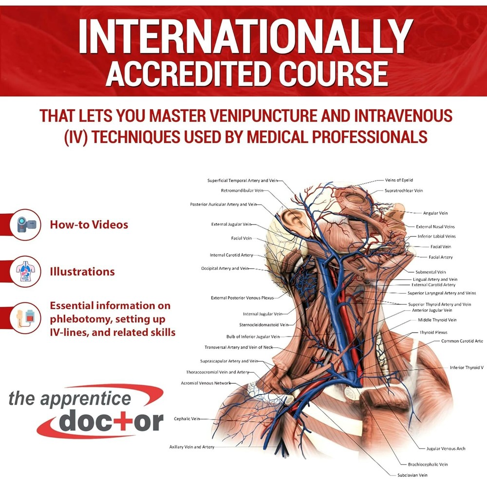 Venipuncture Practice Kit & Online Training for Nurses & Phlebotomists.