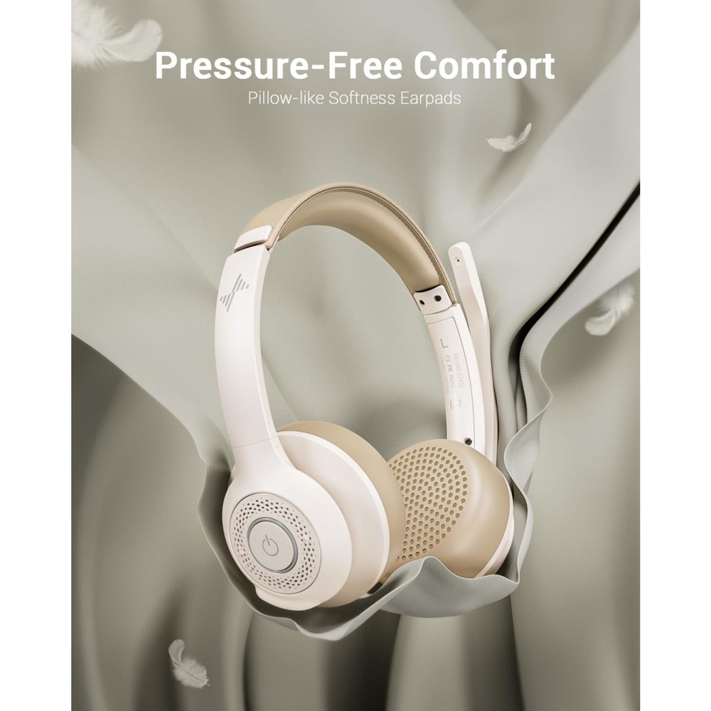 Wireless Headset with AI Noise Cancelling Microphone Bluetooth Headset