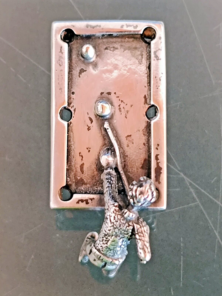 925 Silver miniature, CHIMERA ORO, billard player