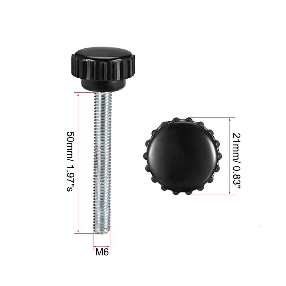 M6 x 50mm male thread knurled locking knobs 10 pcs