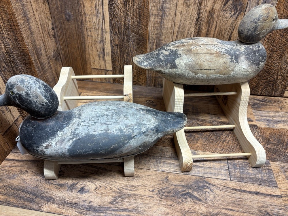 2 -Duck Decoy/Double Stands/ With Knots/ Pine. Group 12#