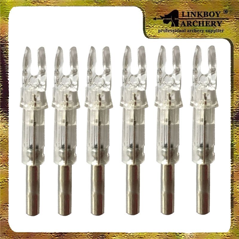 Archery 6pcs Led Nock + 2 Free Replaceable Batteries ID6.2mm LED Lighted Archery