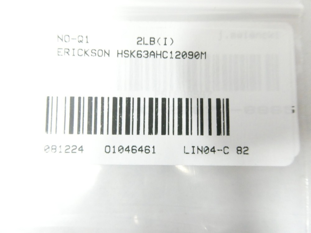 Erickson HSK63AHC12090M Tool Holder