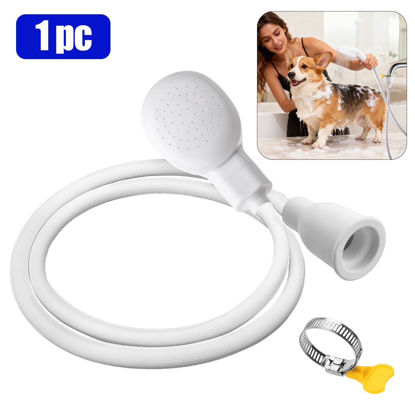 3.6ft Portable Handheld Shower Head Sink Hose  Faucet Sprayer for Pet Baby Bath