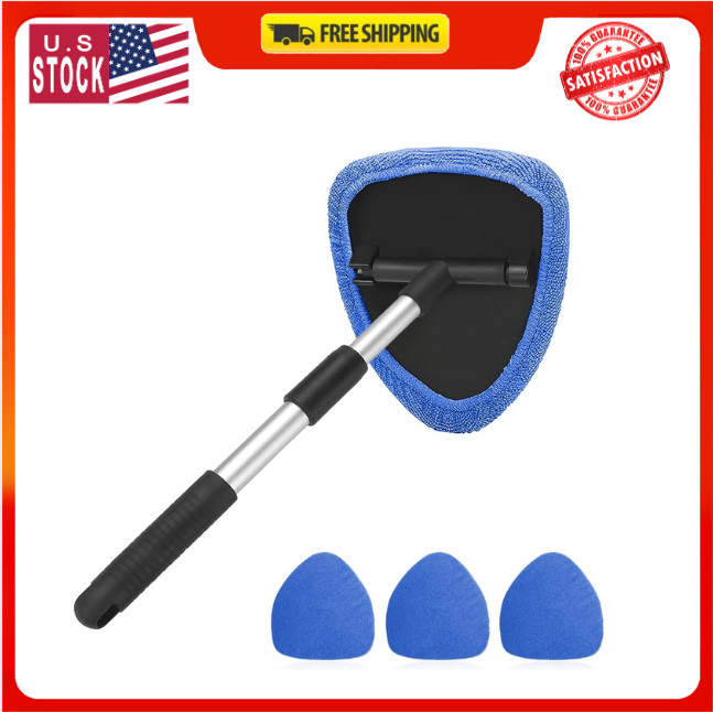 Windshield Cleaning Tool Car Window Cleaner with Extendable Long Handle and 4...