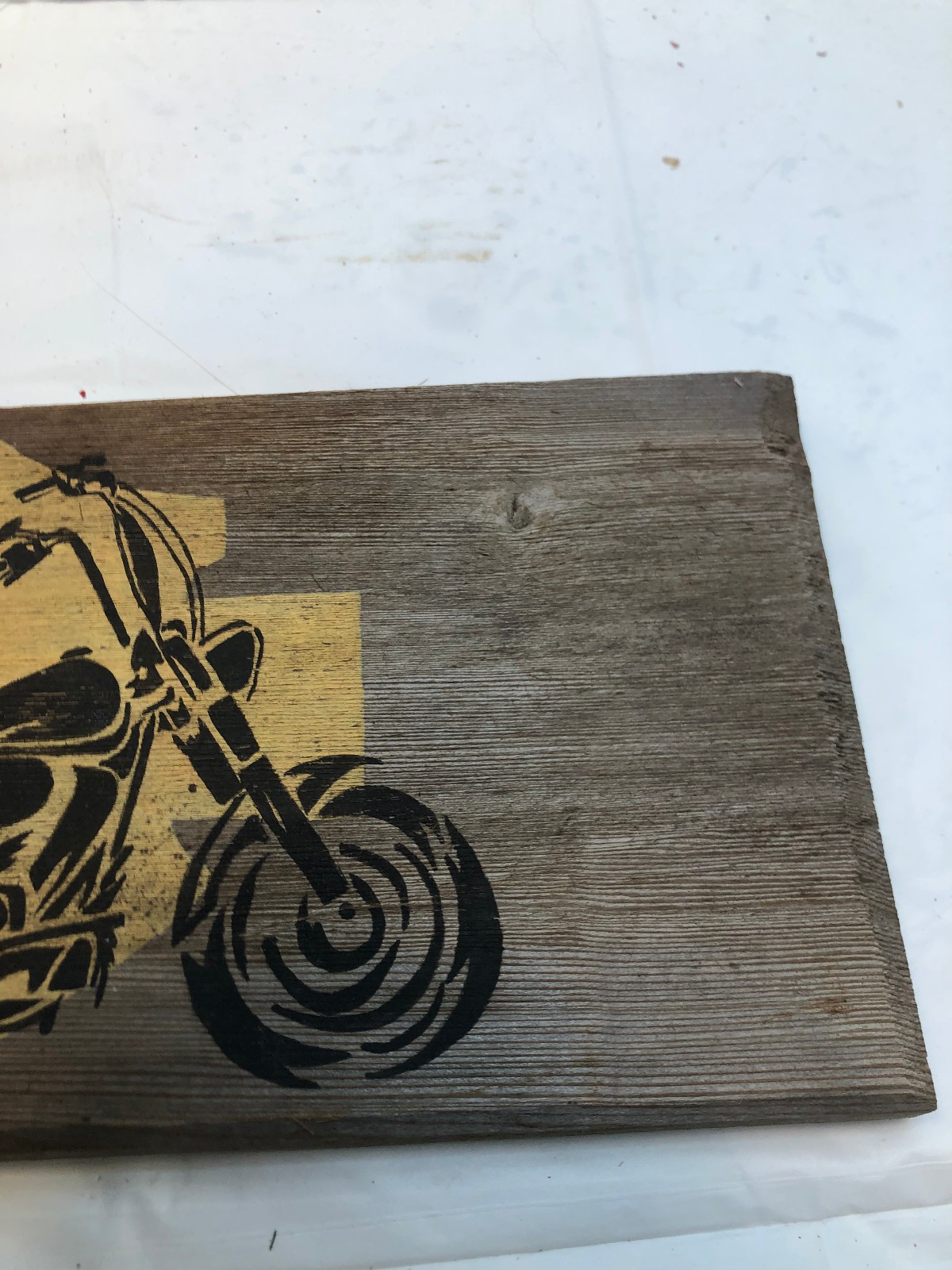 Vintage Wood Motorcycle Art Harley Davidson Bar Shield Decor