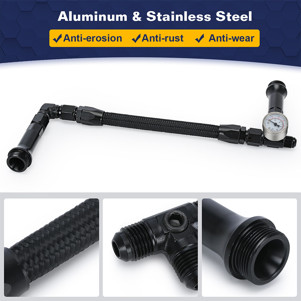 AN6 Braided Dual Feed Carb Fuel Line Double Pump for 4150 Holley Carburetor