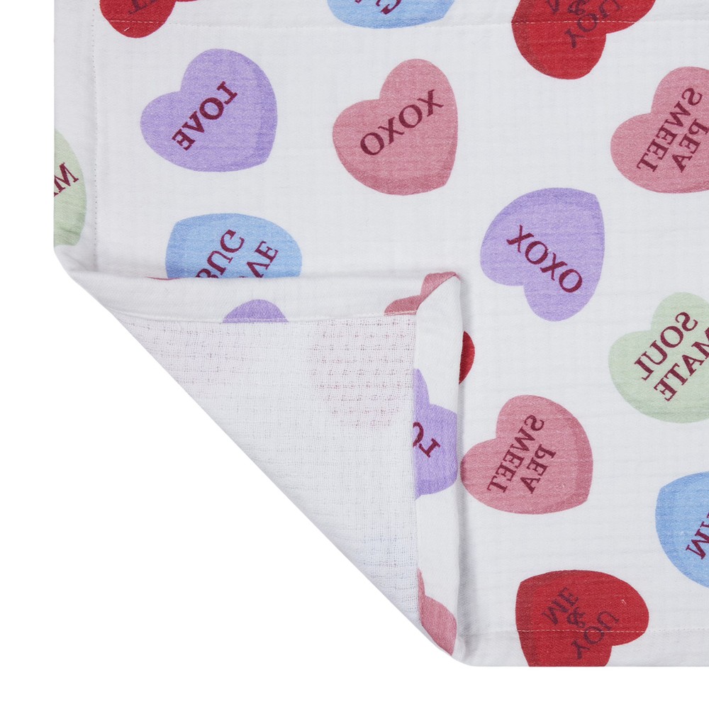 Conversation Hearts Table Runner Cotton
