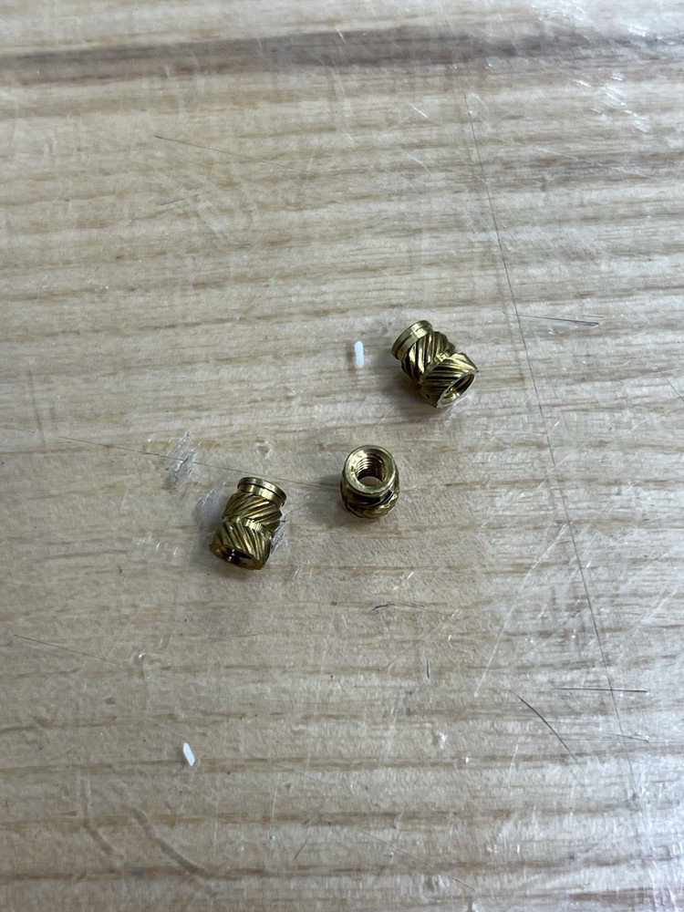 10 E-Z Press Brass Threaded Insert for Plastic - Flush 6-32, .281 Long
