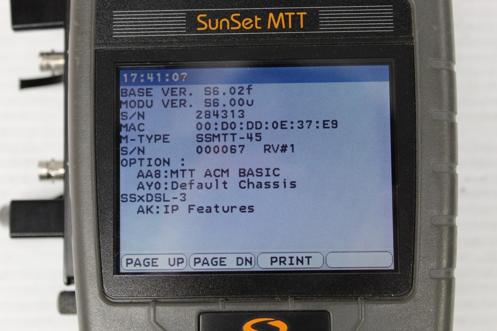 Sunrise Telecom SunSet MTT SSMTT-45 Basic Color Handheld Test Set with Bag