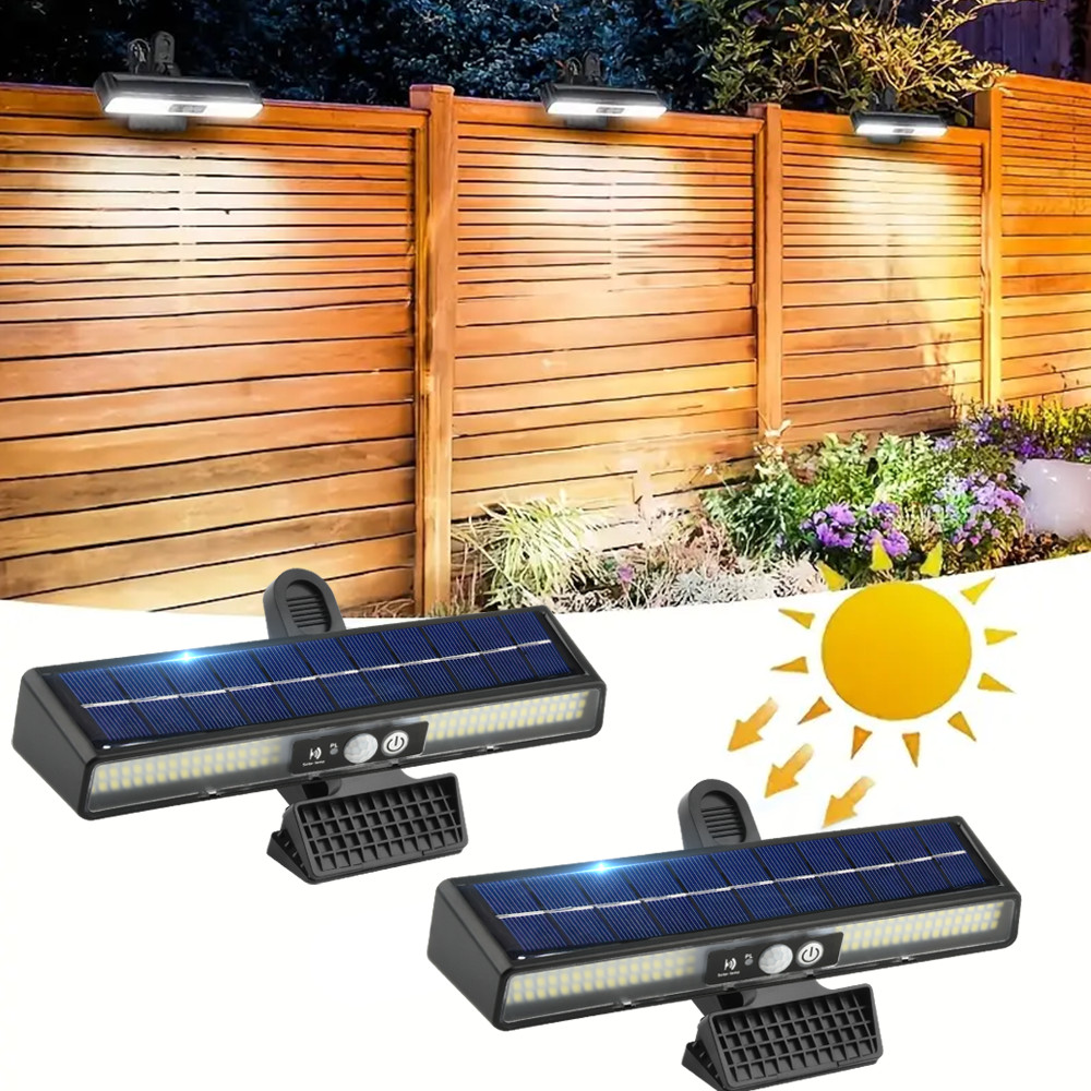 Solar Lights Outdoor Tree Clip Motion Sensor Security Wall Camping Light 3 Modes