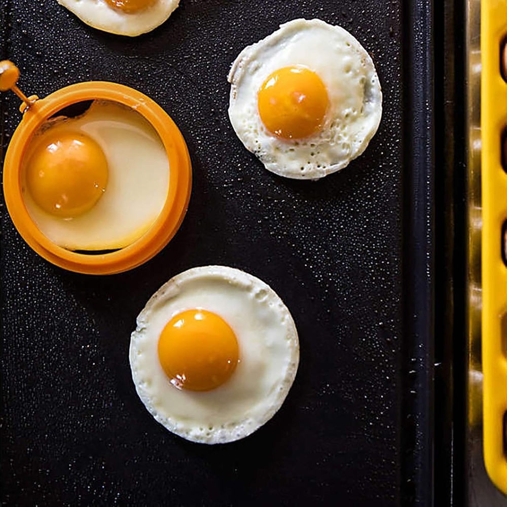 Multicolor Non-Stick Silicone Egg Ring Set - Perfect for Effortless Fried Eggs
