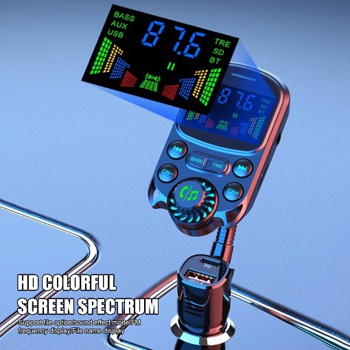 Bluetooth 5.3 MP3 Player Car Audio Quick Charger FM Transmitter Fast Charging