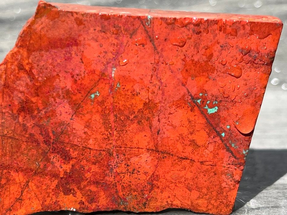 2 Sonora Sunrise Sunset Chrysocolla Crimson Cuprite 146g Lot Lapidary Rough Slab