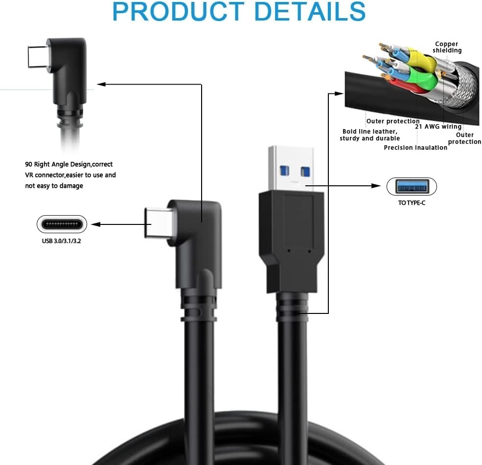 Ultra-Durable 10FT Link Cable for Oculus Quest 2 - Stable & Fast Charging