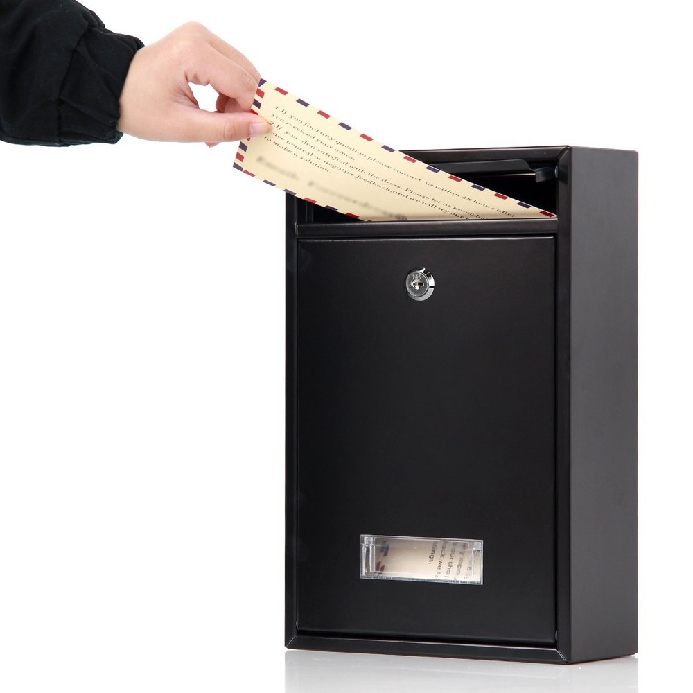 Locking Mailboxes Wall Mounted Vertical – Jssmst Key Lock Drop Medium, Black