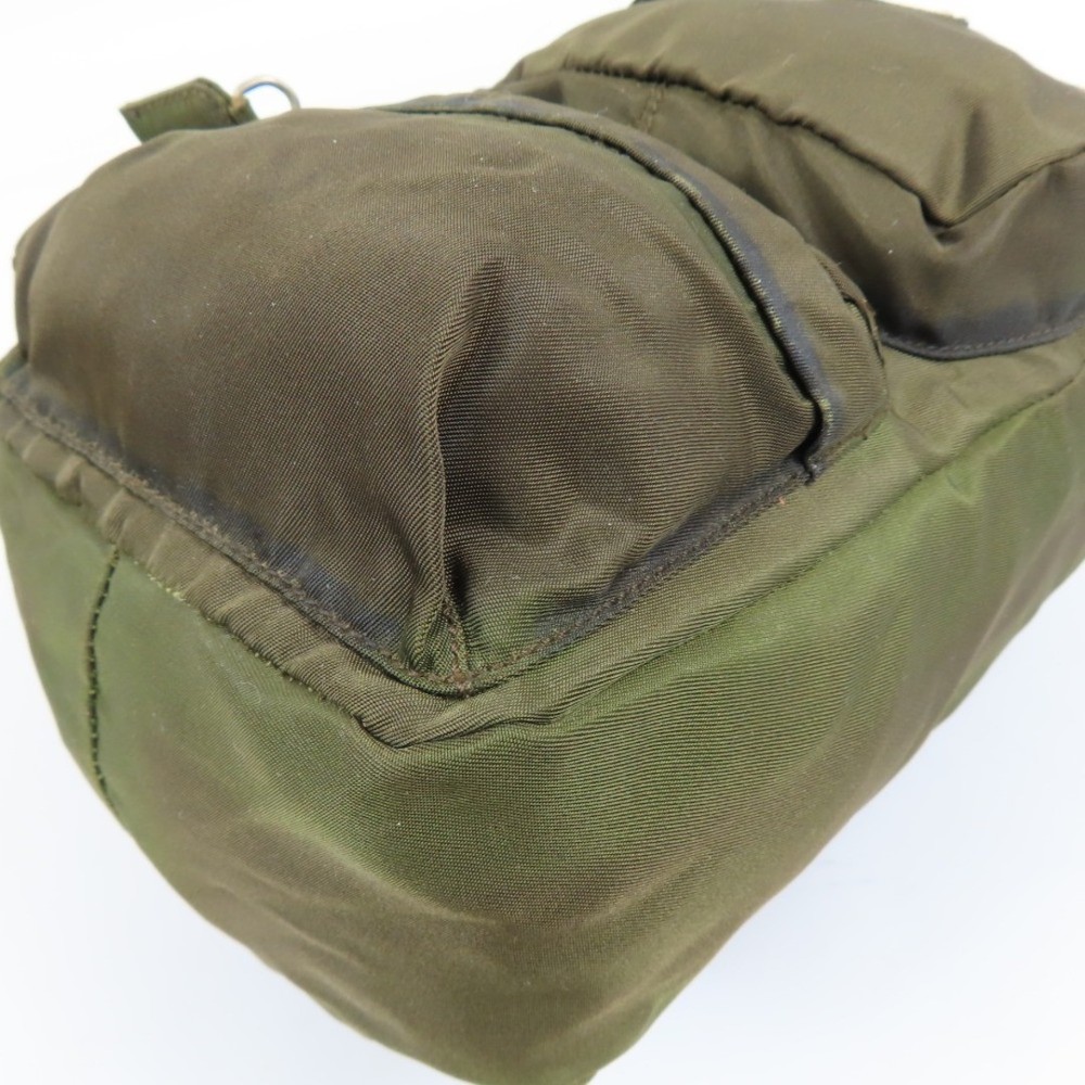 PRADA Triangle Logo Mini Rucksack Backpack Nylon Brown From Japan