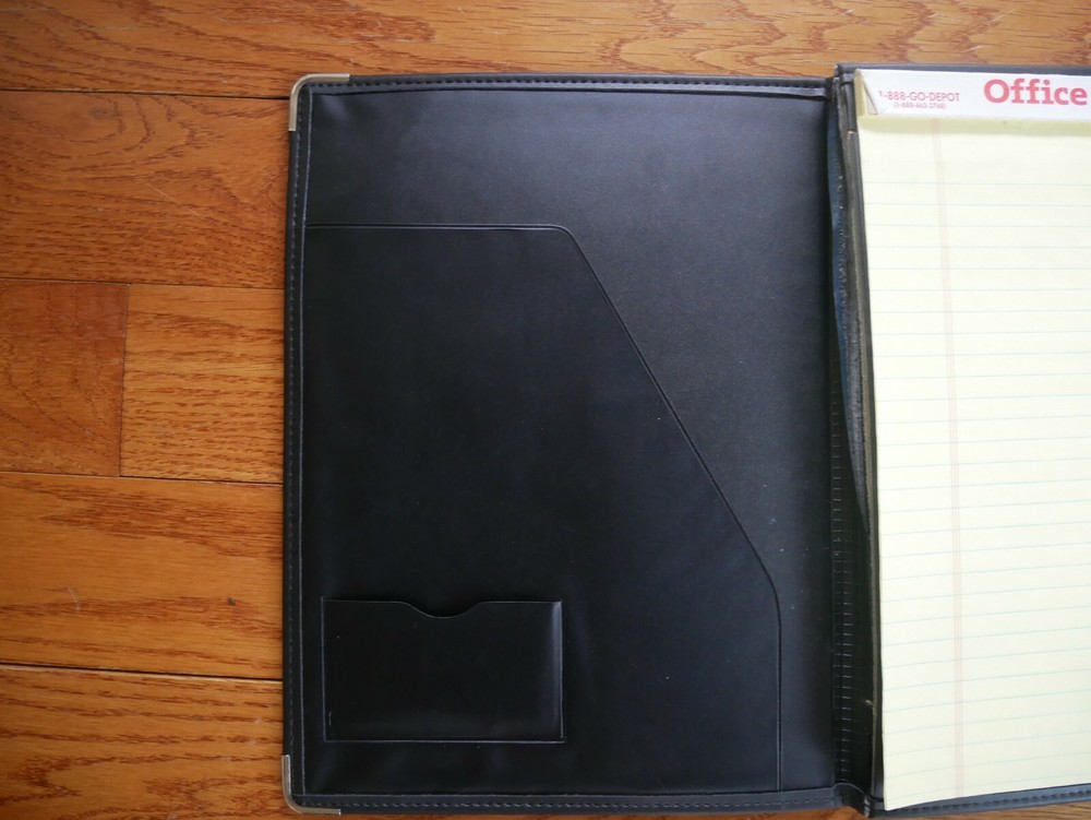 Sharp Black Portfolio with Notepad Very Good Condition