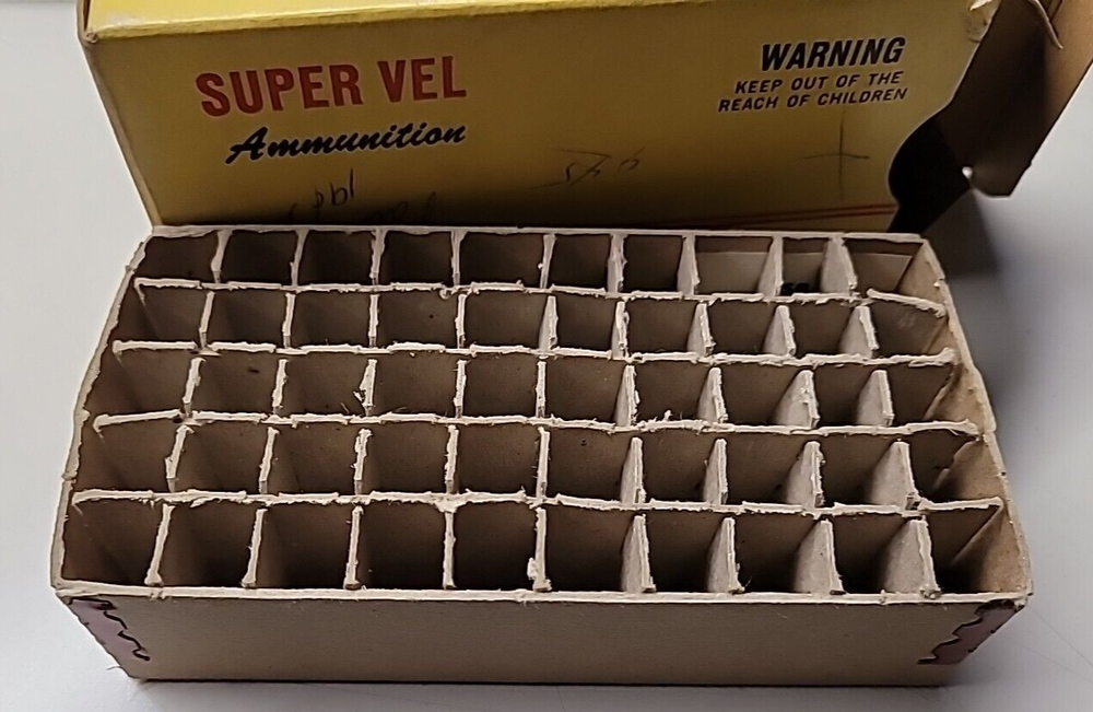 Vintage Super Vel 45 ACP ammo box empty