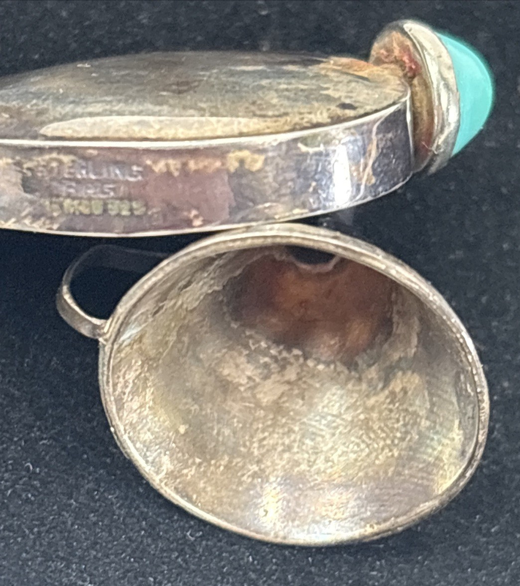 Vintage Sterling Silver Mexico Perfume Bottle and Funnel w/ MOP - 6 gr