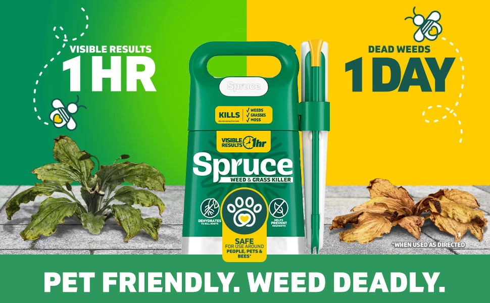Spruce Snap & Spray Weed & Grass Killer Powered Starter Kit + Refill 128 Oz