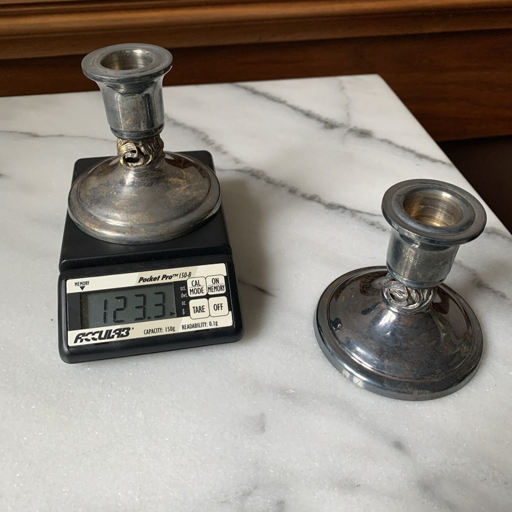Partial Silver Boardman Candlesticks - Use Or scrap - 248 Grams