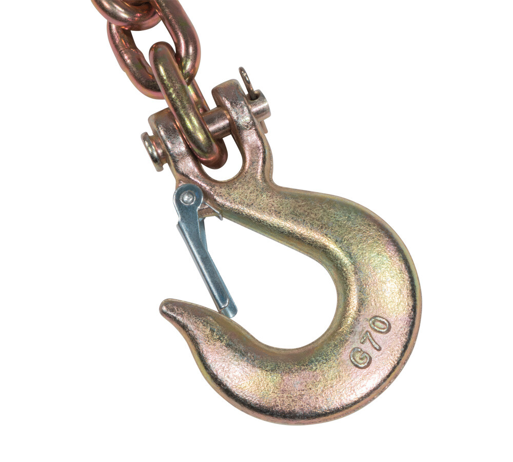 2Pk 36" G70 Trailer Safety Chain w/ 3/8" Clevis Hook & Chain Retainer 6250 # WLL