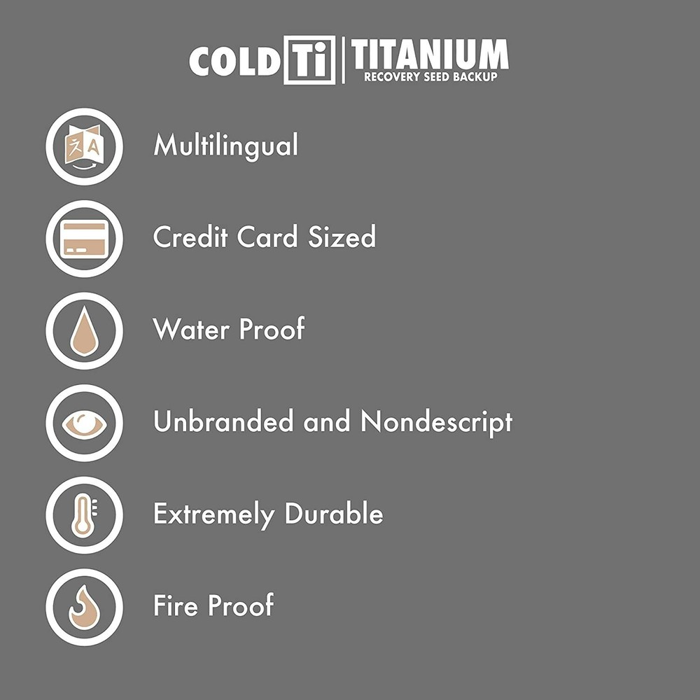 ColdTi - Titanium Crypto Seed Plate for Extremely Durable Cold Storage (Double)
