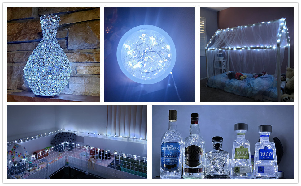 2Pack Cool White Christmas Lights Battery Operated String Lights