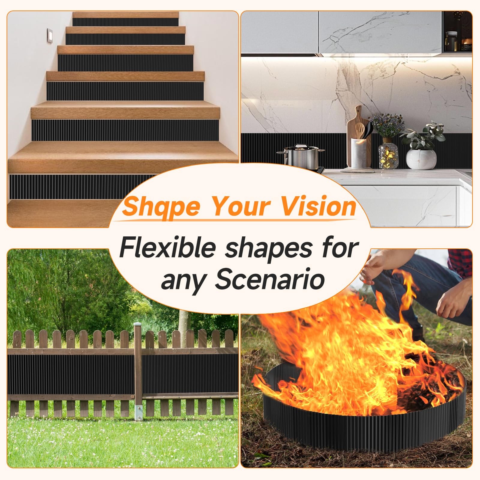 Corrugated Garden Edging,8"×20Ft Galvanized Steel Landscape Edging & Lawn Edg...