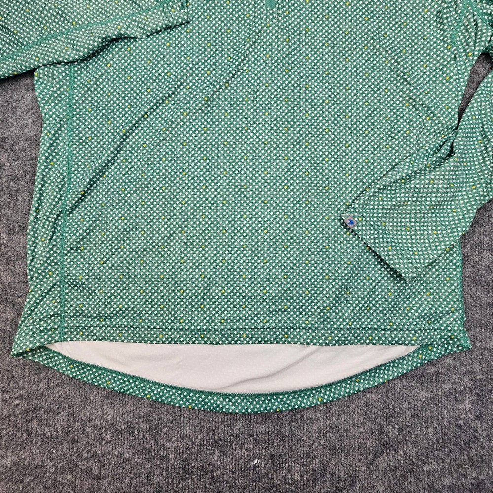 1764 Golf 1/4 Zip Pullover Men's L Green Geometric Performance Stretch Athletic