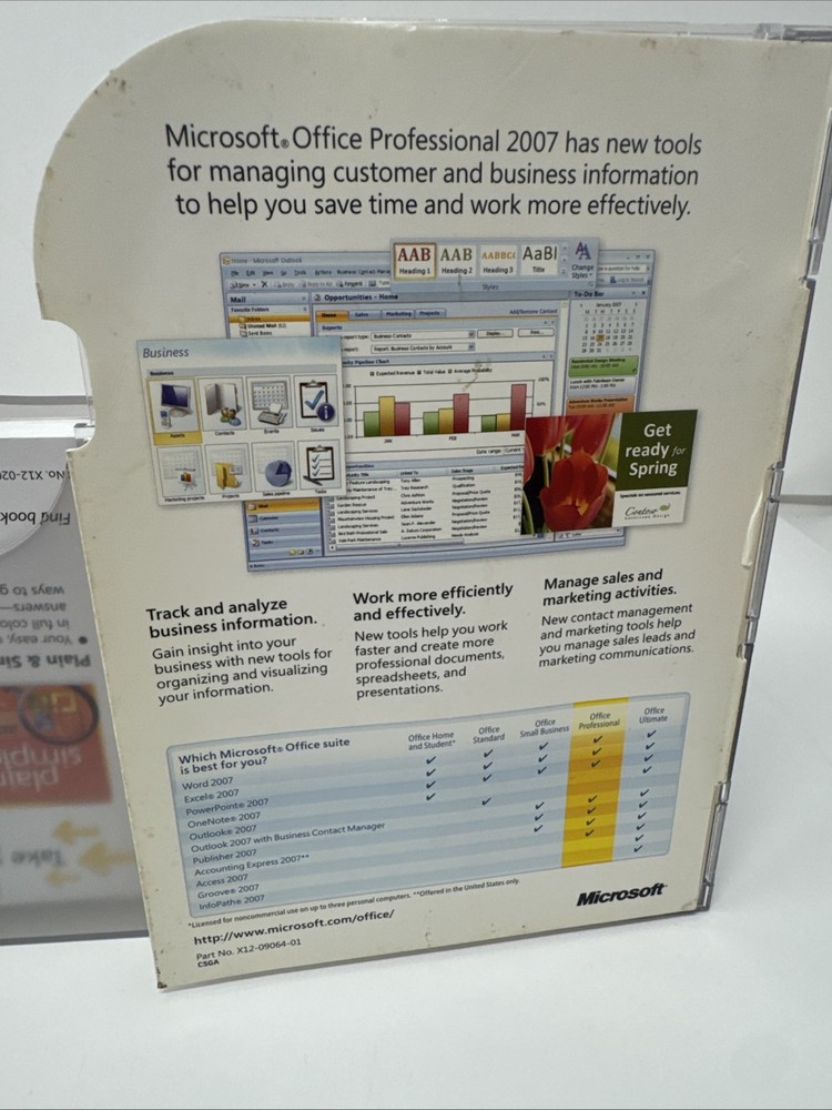 Microsoft Office Professional 2007 Upgrade Complete Windows Software w/Key