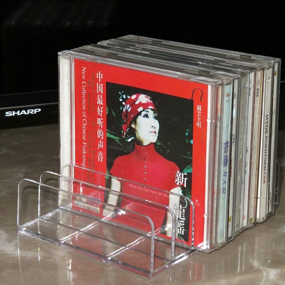 Pmsanzay DVD Storage Box - Clear Acrylic - Stackable and CD Holder,