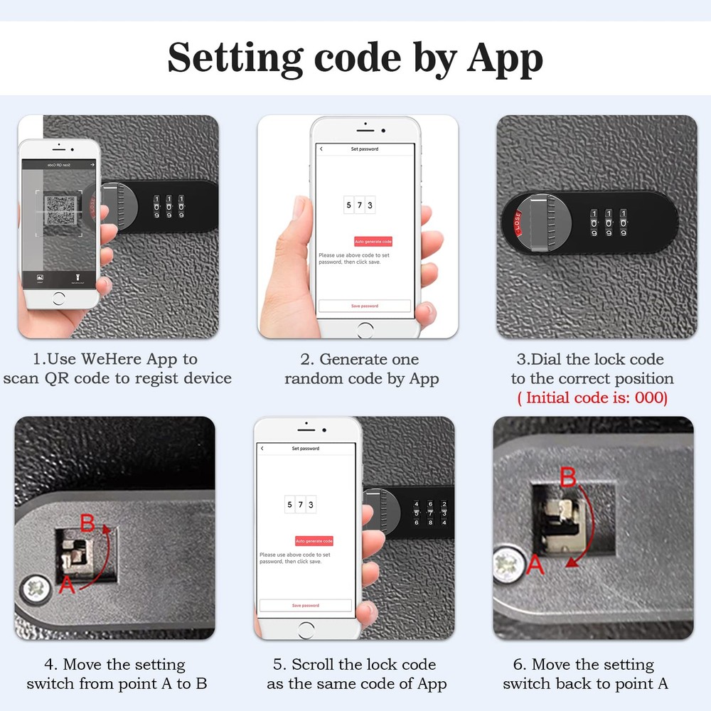 WeHere Key Lock Box, Wall Mount Cabinet With 16 16 Box (Basic), Black