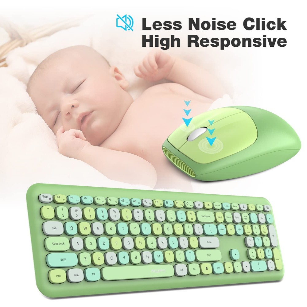 MOFii Wireless Keyboard and Mouse Combo, Computer Full Size Keyboard, 2.4GHz ...