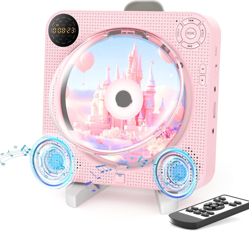 Portable CD Player with Bluetooth CD Player for Home, Rechargeable Small CD P...