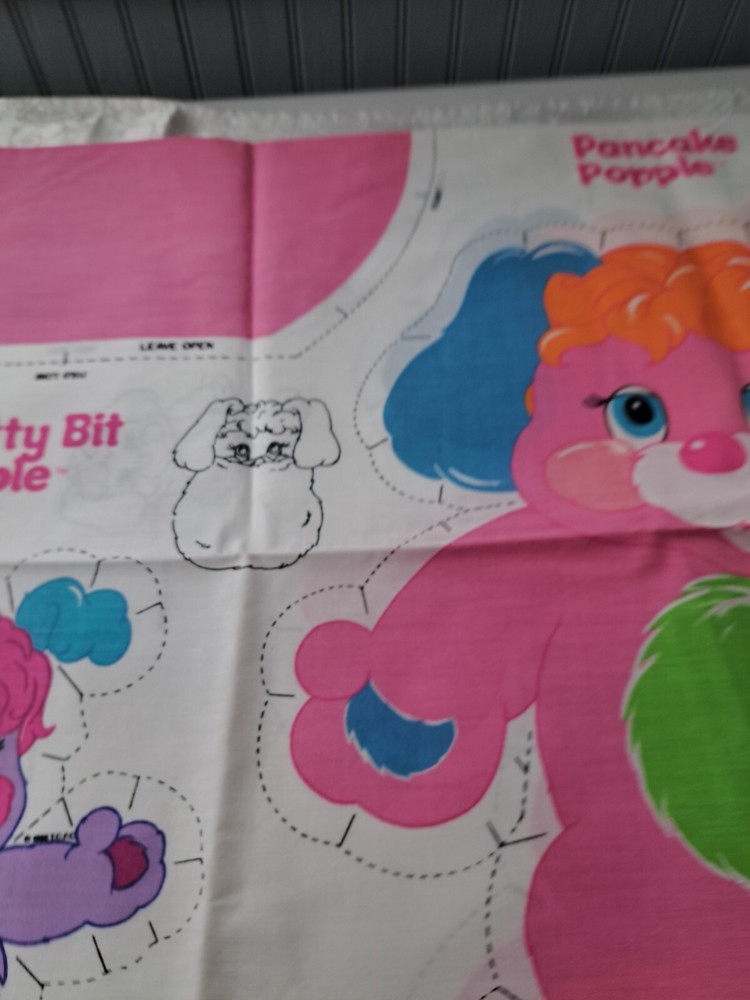 1986 pattern for Popple "Pancake" stuffed doll printed fabric