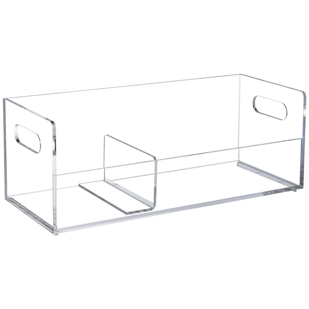 Clear Acrylic Stackable CD Holder Rack, Media Storage Organizer w/ Cutout Handle