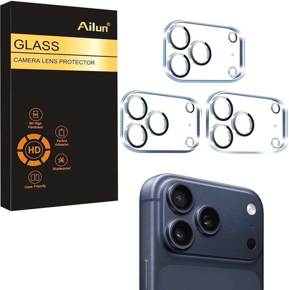 Ailun 3 Pack Camera Lens Protector for iPhone 17 Pro Max,Tempered Transparent